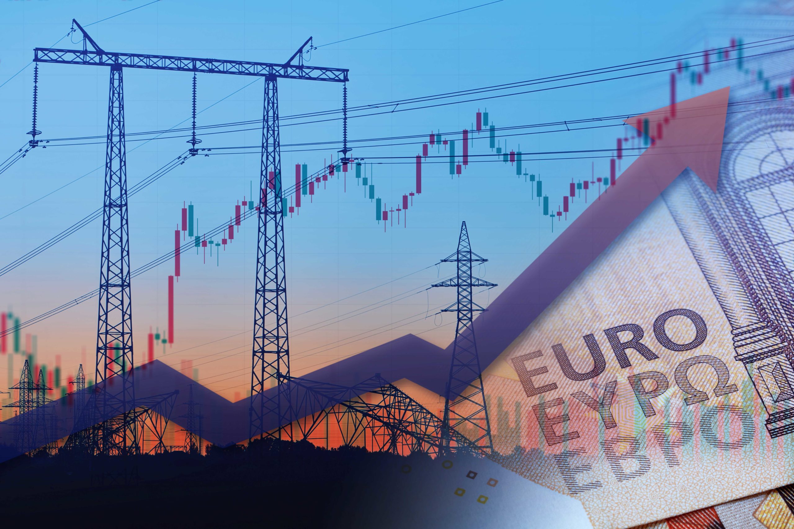 lineas-electricas-junto-billetes-euro-flecha-ascendente-crisis-energetica-europa-aumento-precios-electricidad-calefaccion-domestica-e-industria