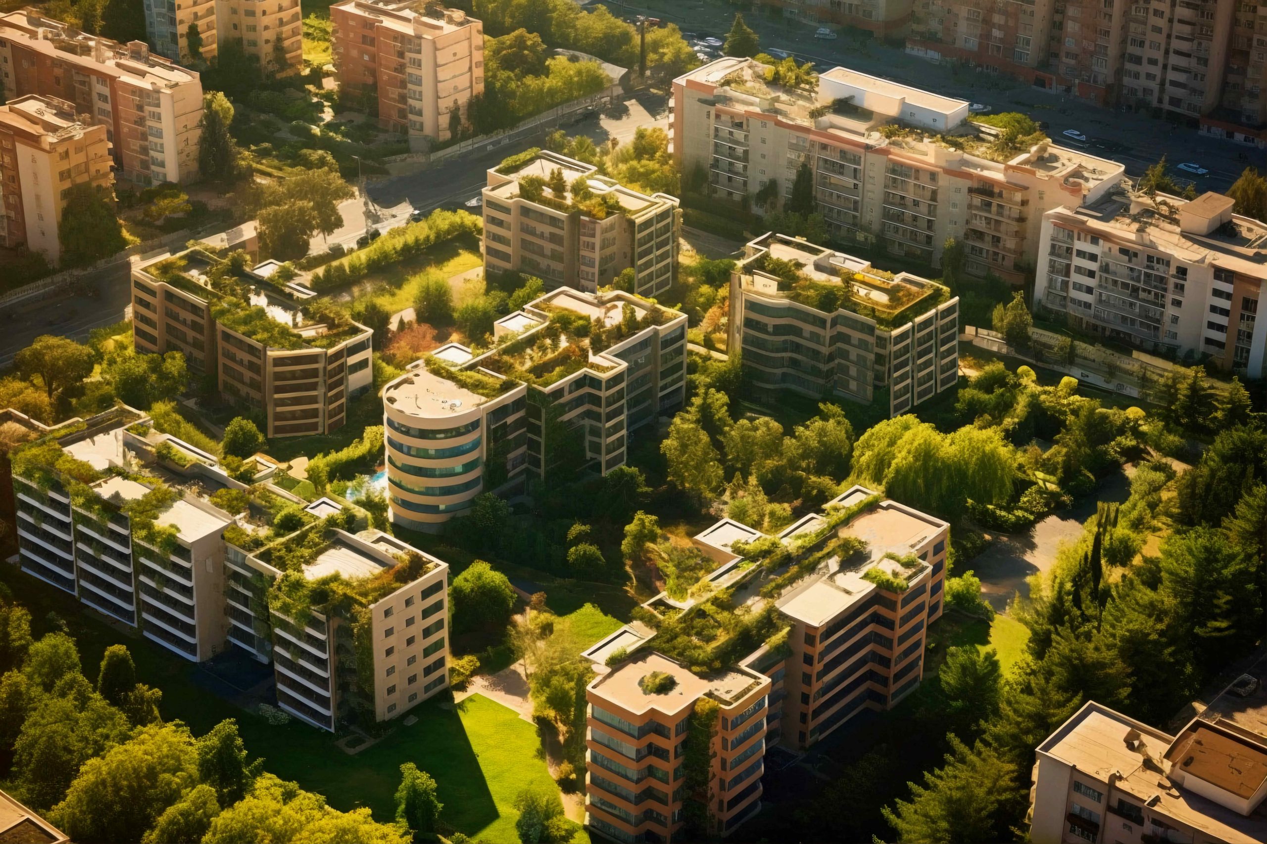 vista-ciudad-edificios-apartamentos-vegetacion-verde